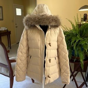 Lauren Ralph Lauren cream puffer jacket. Sz XL. ( 12/14)